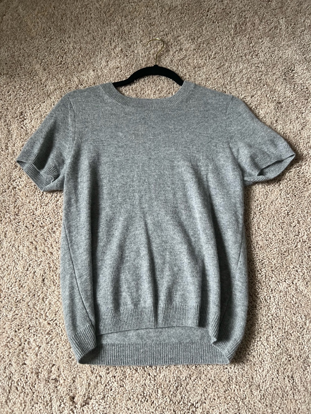 Quince Gray Women’s cashmere Short-Sleeve Sweater